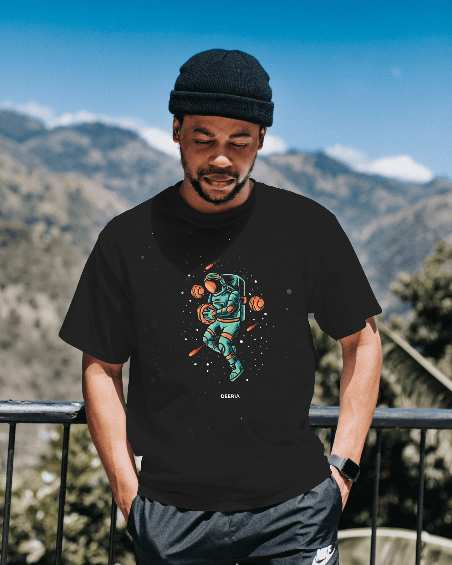 Black Astronaut Oversized T-Shirt for Men & Women