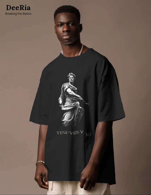 Black Printed Oversized T-Shirt for Men and Women