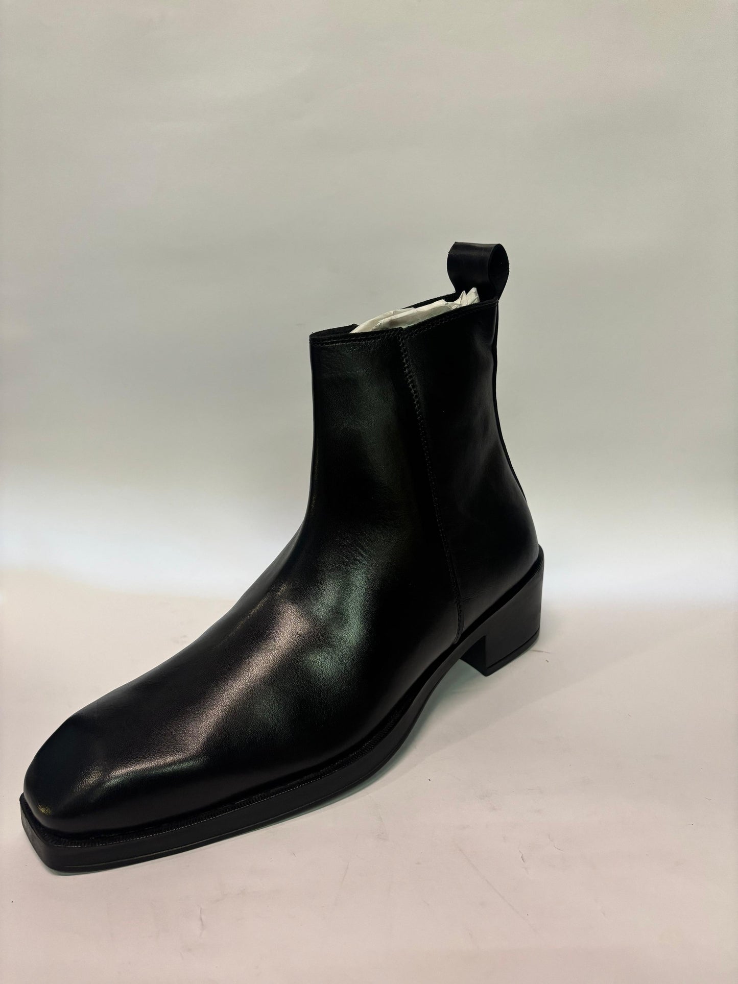 Ebony Black Cuban Zipper Boots (Chelsea Boots)
