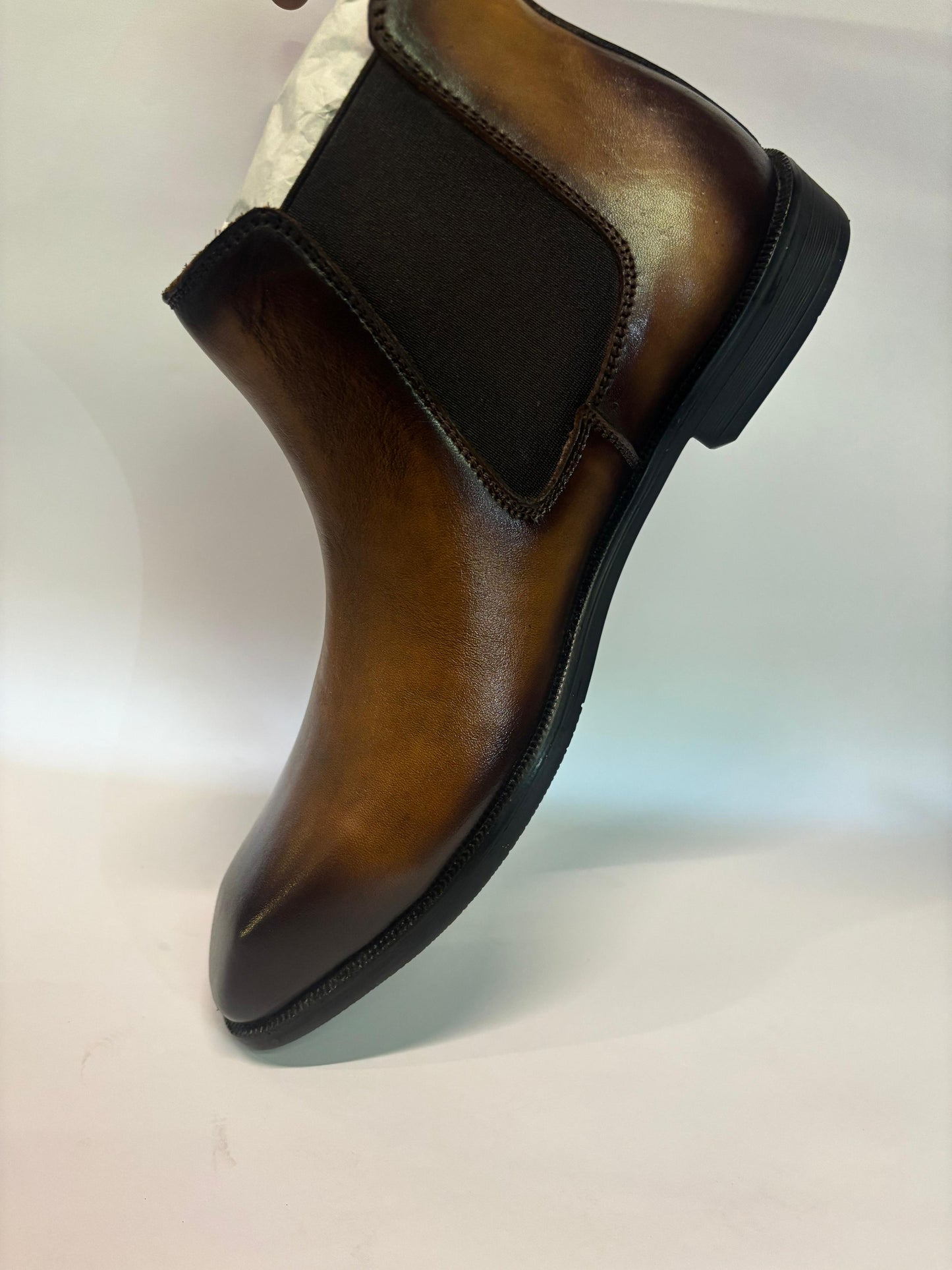 Oak Brown Cuban Chelsea Boots