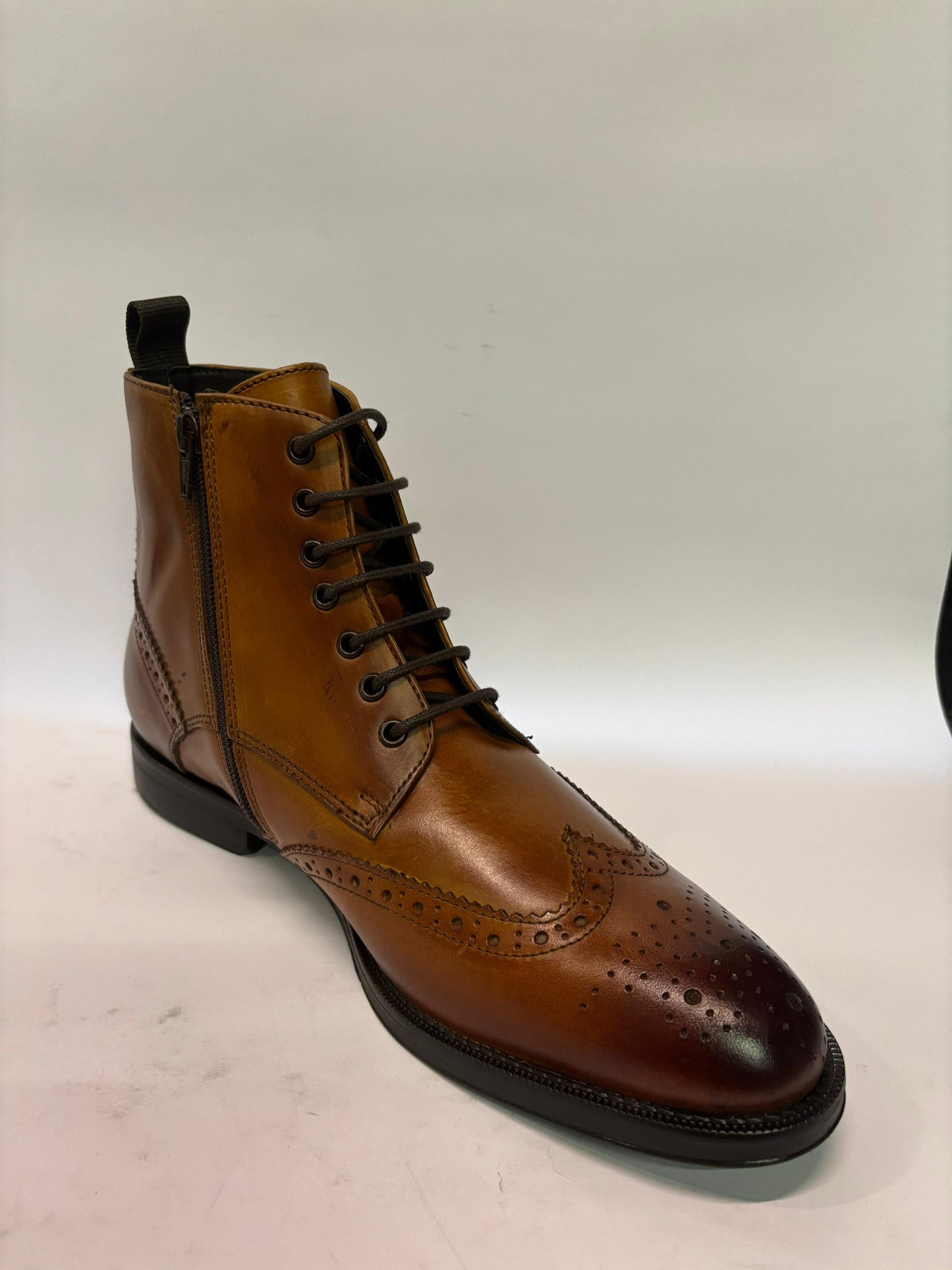 Tan Brown Cuban Zipper Boots (Chelsea Boots)