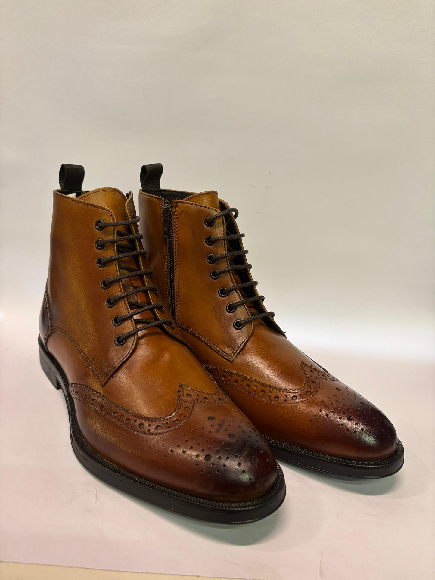 Tan Brown Cuban Zipper Boots (Chelsea Boots)