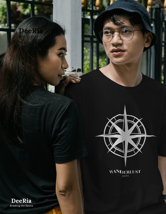 Black Compass Oversized Premium Tshirt for Men and Women