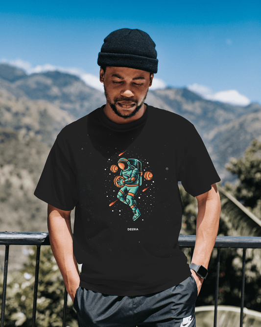 Black Astronaut Oversized T-Shirt for Men & Women