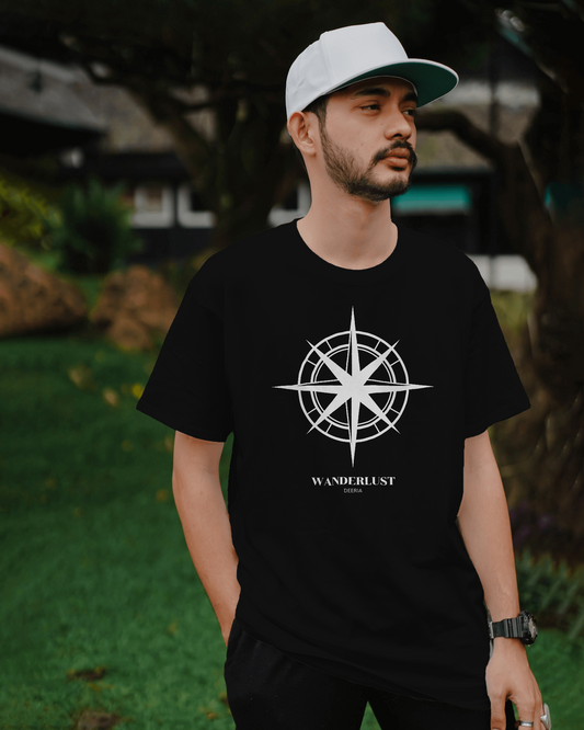 Black Compass Oversized Premium Tshirt for Men and Women